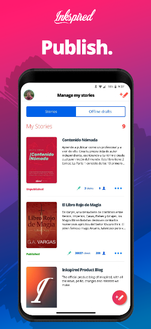 Inkspired Writer - Publish books for free screenshot 8