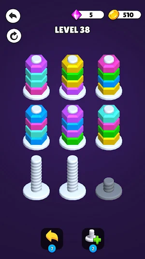 Funny Nut Writhe：Color sort Screenshot 3