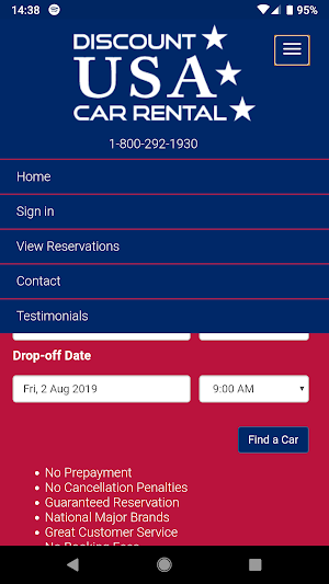 Discount USA Car Rental Screenshot 1