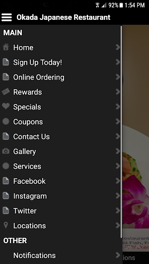 OKADA Japanese Restaurant Screenshot 1