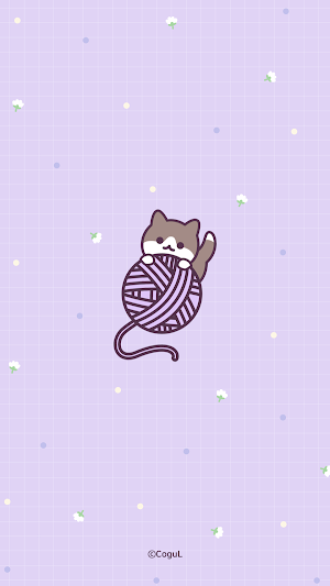 카카오톡 테마 - 턱시도 냥이 털실 Screenshot 0