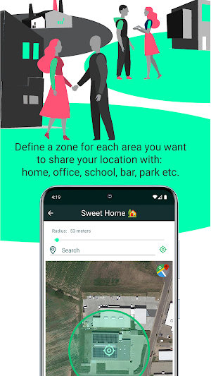 AT-ZONE. Geofence sharing and management service Screenshot 1