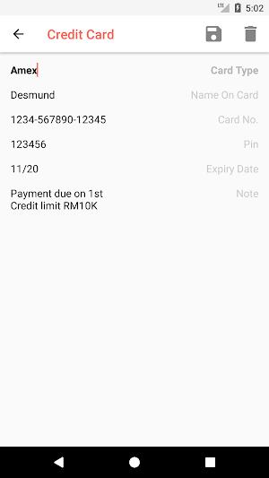 Renie Password, Card & Note Ma Screenshot 3