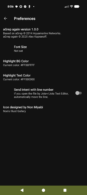 aGrep again — grep for Android Screenshot 2