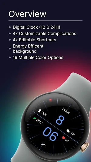 Minimal Black Watch Face Screenshot 2