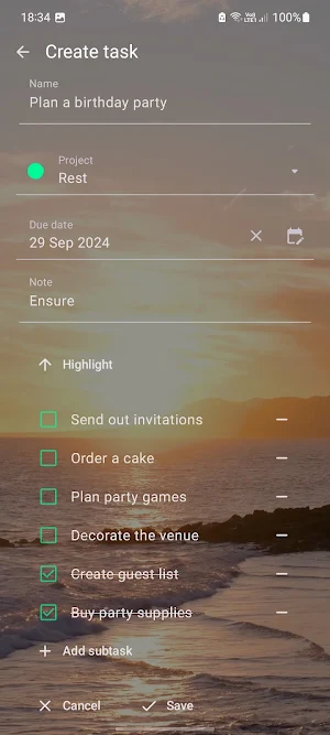 Do It Tomorrow: Task List Screenshot 2