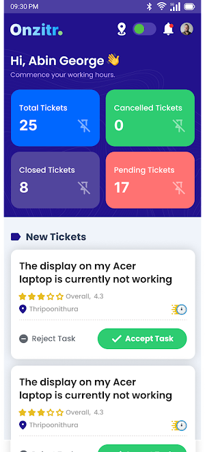 Onzitr Partner Screenshot 1