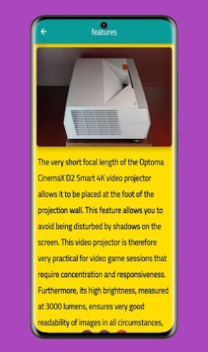 Optoma projector  d2 guide Screenshot 3
