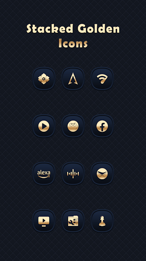 Stacked Golden - Blue Icons Screenshot 3