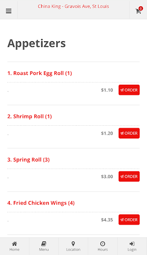 China King St Louis Ordering Screenshot 1