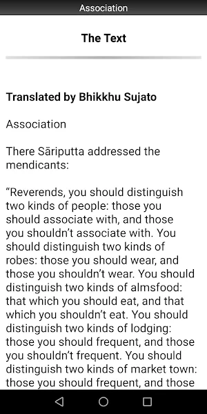 Association Sutta - Buddhism Screenshot 1