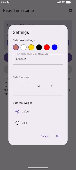 Retro Timestamp : Data Back Screenshot 2