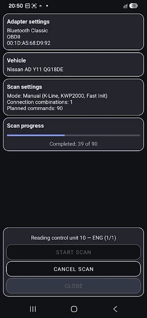 OBD2 ELM327 DTC Reader Screenshot 2