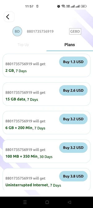 Credit2phone Screenshot 1