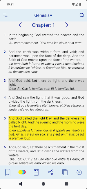 French English Bible Parallel Screenshot 0