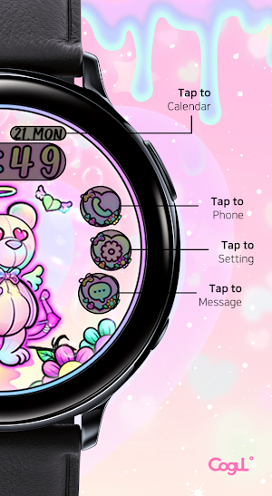 Pastel Love Bear - Watchface Screenshot 2