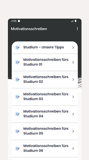 Motivationsschreiben Screenshot 1