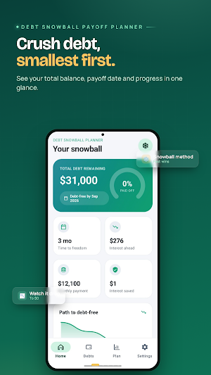 Debt Snowball Payoff Planner Screenshot 0