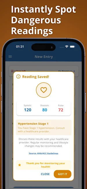 BP Monitor: Blood Pressure Log Screenshot 3