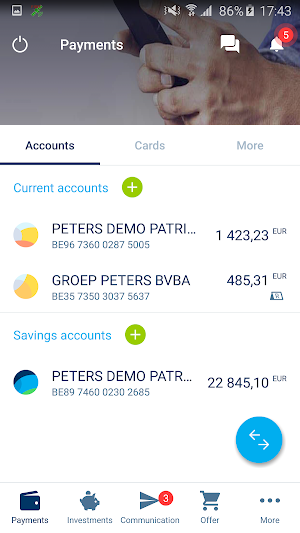 KBC Brussels Mobile Screenshot 1