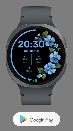 Simple Floral Watch face Screenshot 1