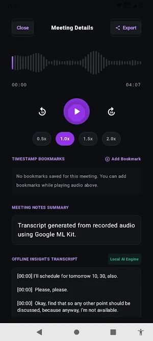 Audio Recorder + Meeting Notes Screenshot 2