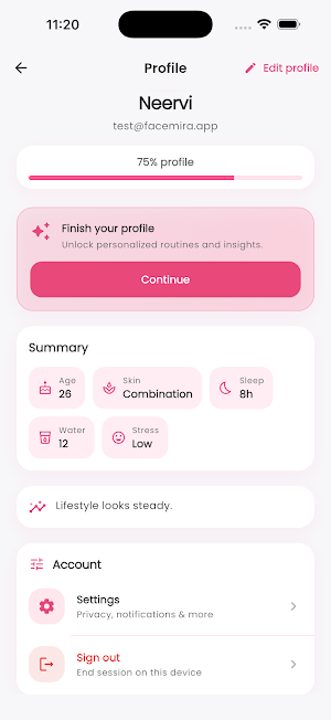 FaceMira: Skin Routine Screenshot 1