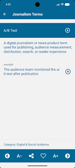 Journalism Terms Dictionary Screenshot 1