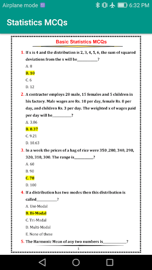 Statistics mcqs | Statistics offline | mcqs only Screenshot 1