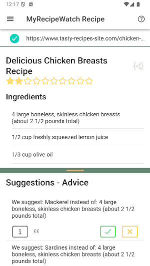 DietWise: MyRecipeWatch Screenshot 1
