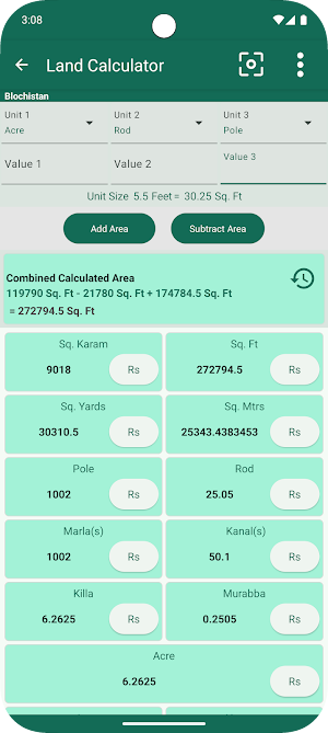 Land Area Calculator-Pakistan Screenshot 2