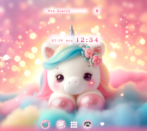 Adorable Unicorn Theme +HOME Screenshot 0