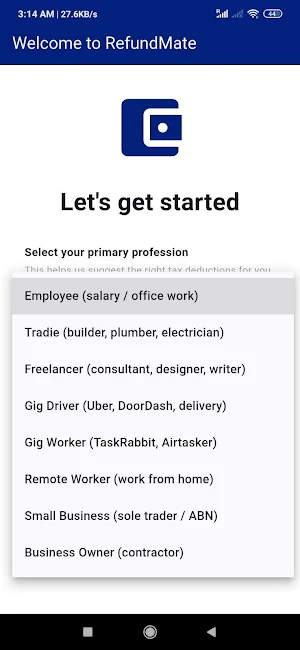 RefundMate Tax Expense Tracker Screenshot 1