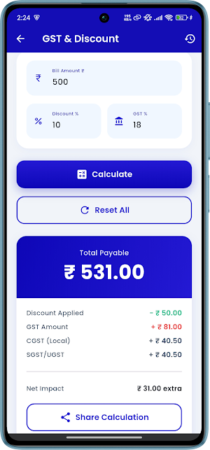 Discount Calculator: GST & Tax Screenshot 3