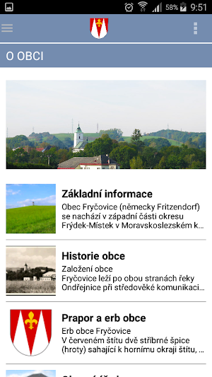 Obec Fryčovice Screenshot 2