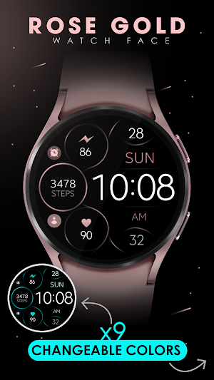 Minimal Rose Gold 3 watch face Screenshot 2