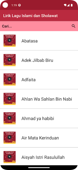 Lirik Lagu Religi dan Sholawat Screenshot 0