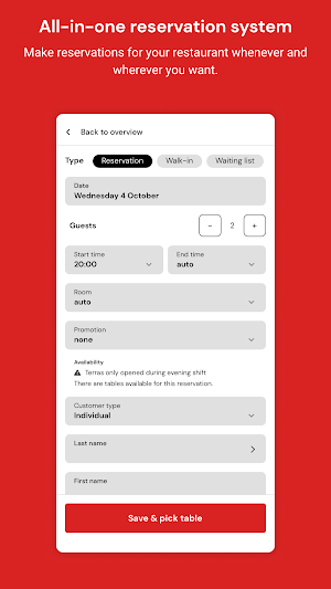 Tablebooker Pro Screenshot 1