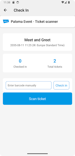 Paloma Event - Ticket Scanner Screenshot 2