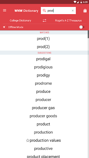 Webster's Dictionary+Thesaurus Screenshot 1
