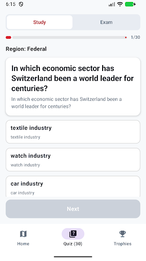 Swiss Citizenship Test 2026 Screenshot 2