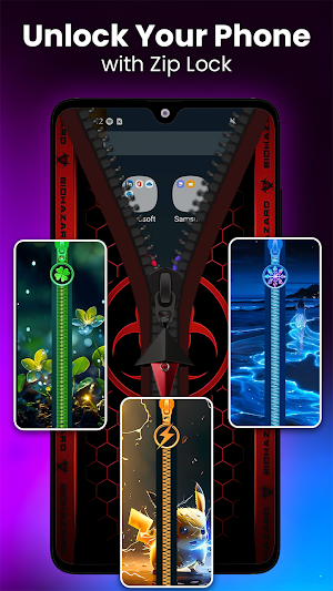 Zipper Lock Screen - Zip Lock Screenshot 1