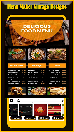 Menu Maker - Vintage Designs Screenshot 2