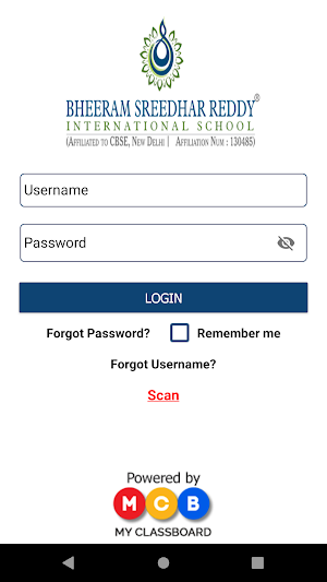 BHEERAM SREEDHAR REDDY INTERNATIONAL SCHOOL APP Screenshot 1