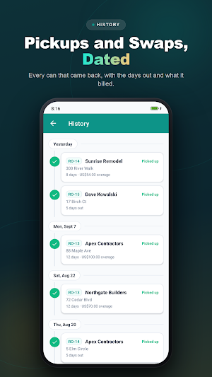 Dumpster Rental Tracker Screenshot 3