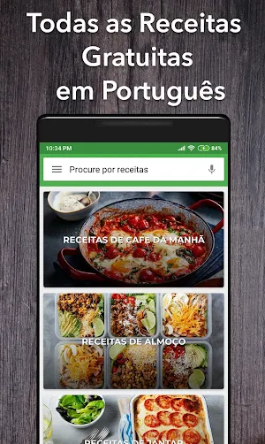 All recipes in Português - Free Screenshot 0