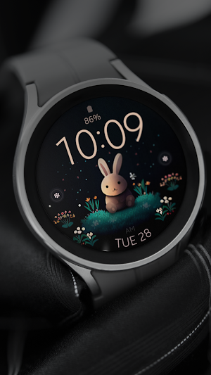 Cute Bunny digital watch face Screenshot 3