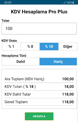 KDV Hesaplama Pro Plus+ Screenshot 2