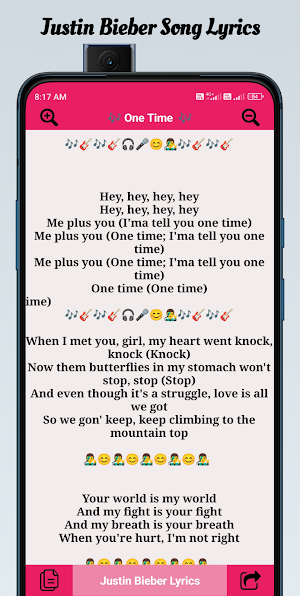 Justin Bieber Song Lyrics Screenshot 3