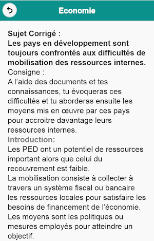Economie - Sujets Corrigés Screenshot 1